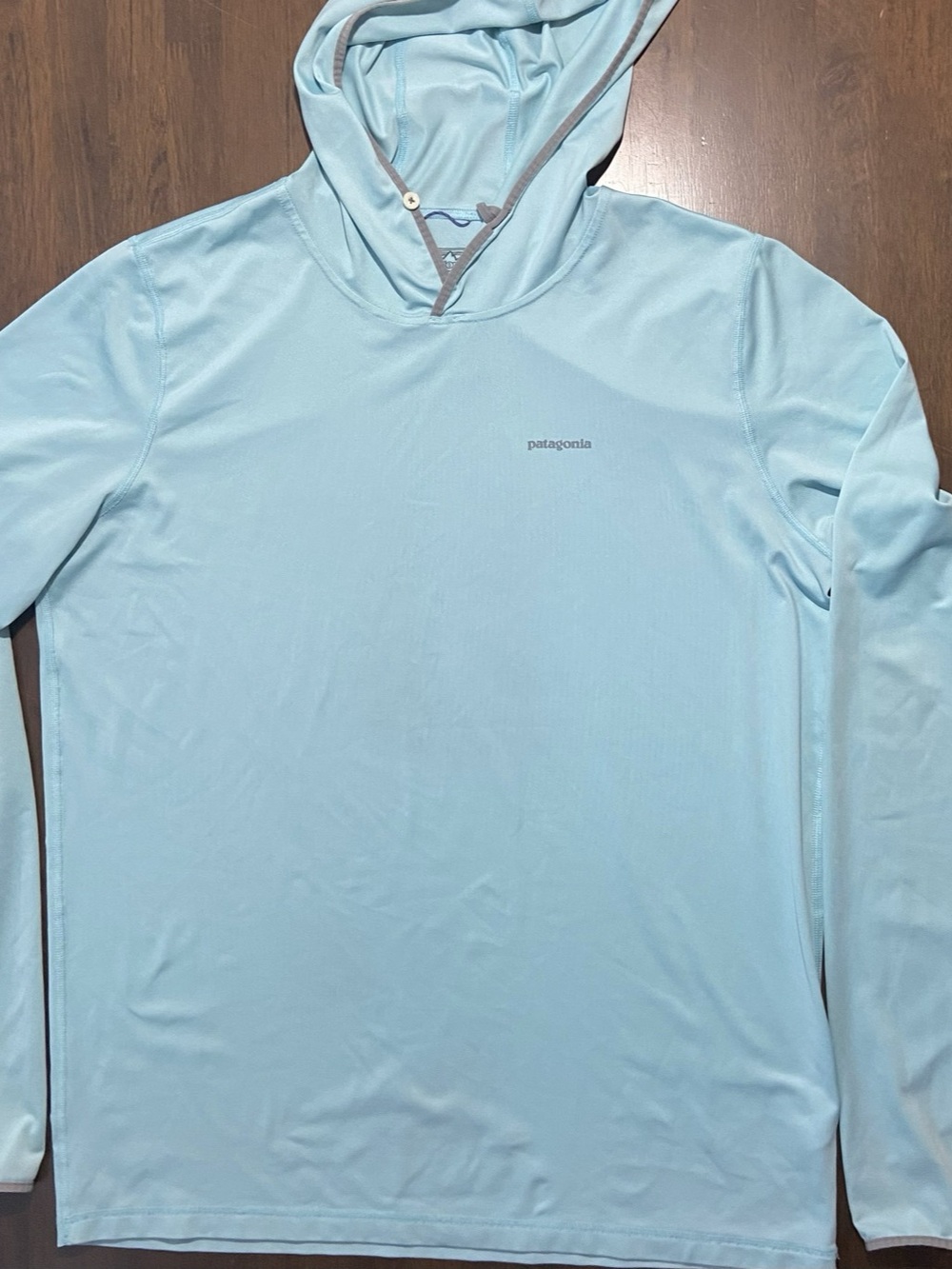 Patagonia Sun Hoody Men M Blue Capilene Cool Daily Long Sleeve UPF Fishing Shirt